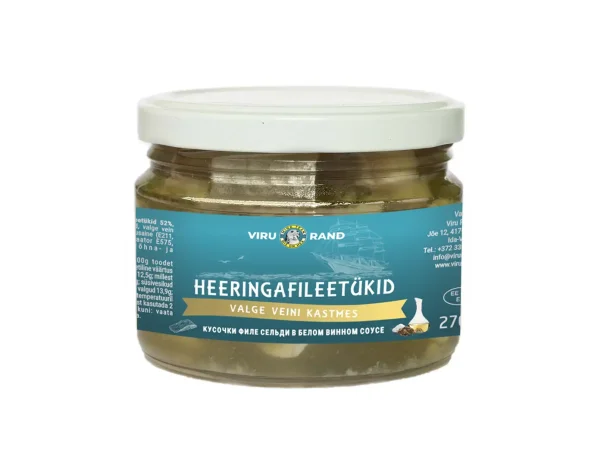 Heeringafileetükid valge veini marinaadis 270g